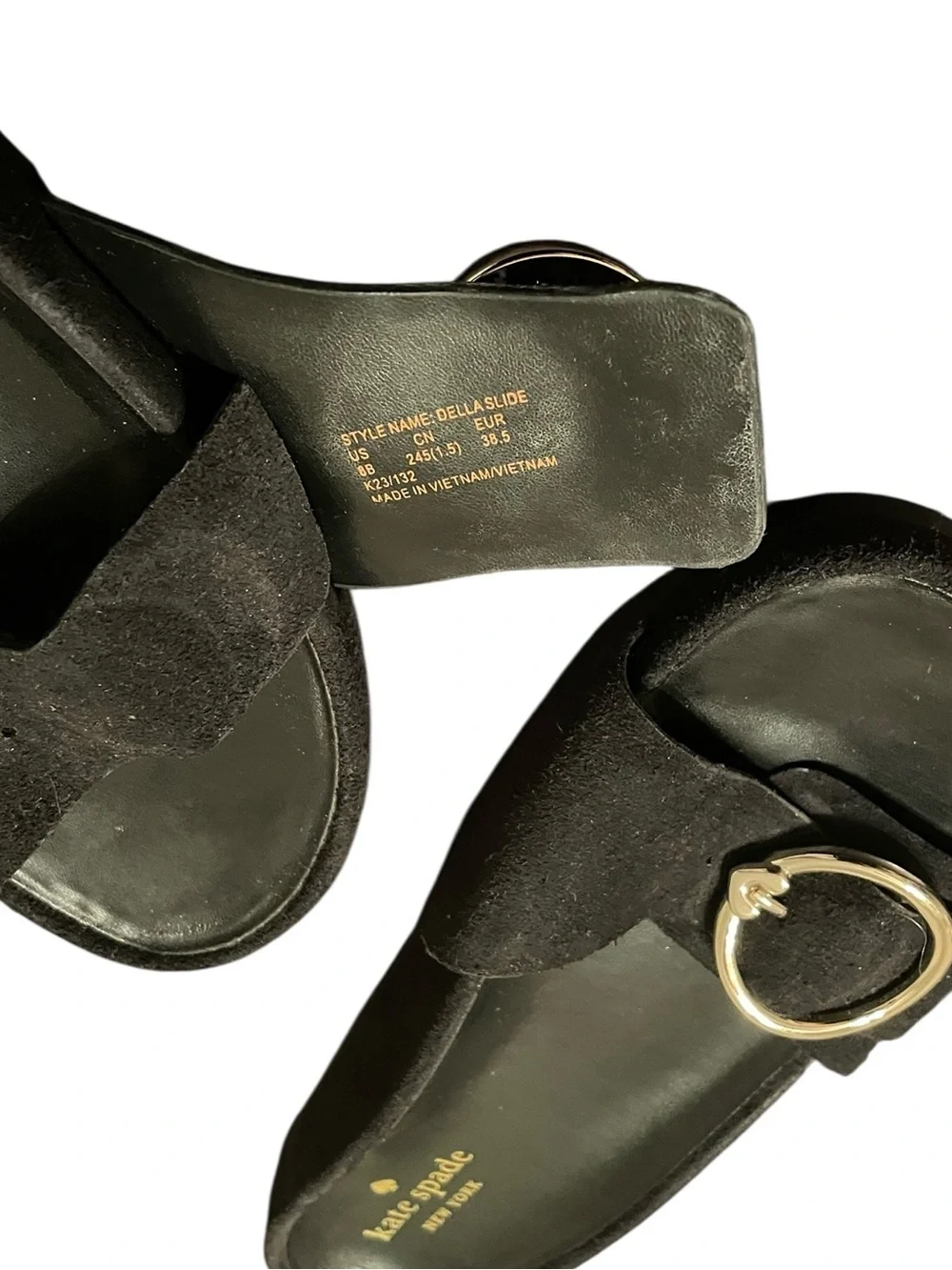 Kate Spade‎ New York Women’s Black Suede Della Slide Slip On Sandals Size 8